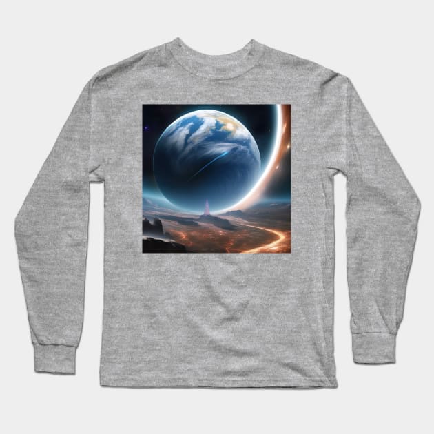 sci-fi space design Long Sleeve T-Shirt by Vermillionwolf